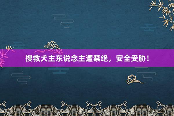 搜救犬主东说念主遭禁绝，安全受胁！